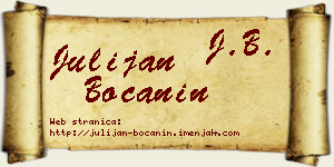 Julijan Boćanin vizit kartica